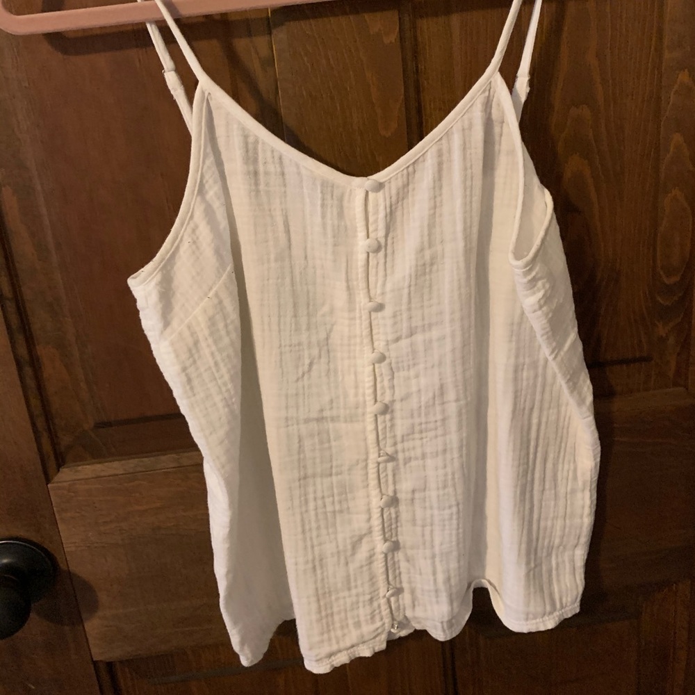 White tank top from Anthropologie